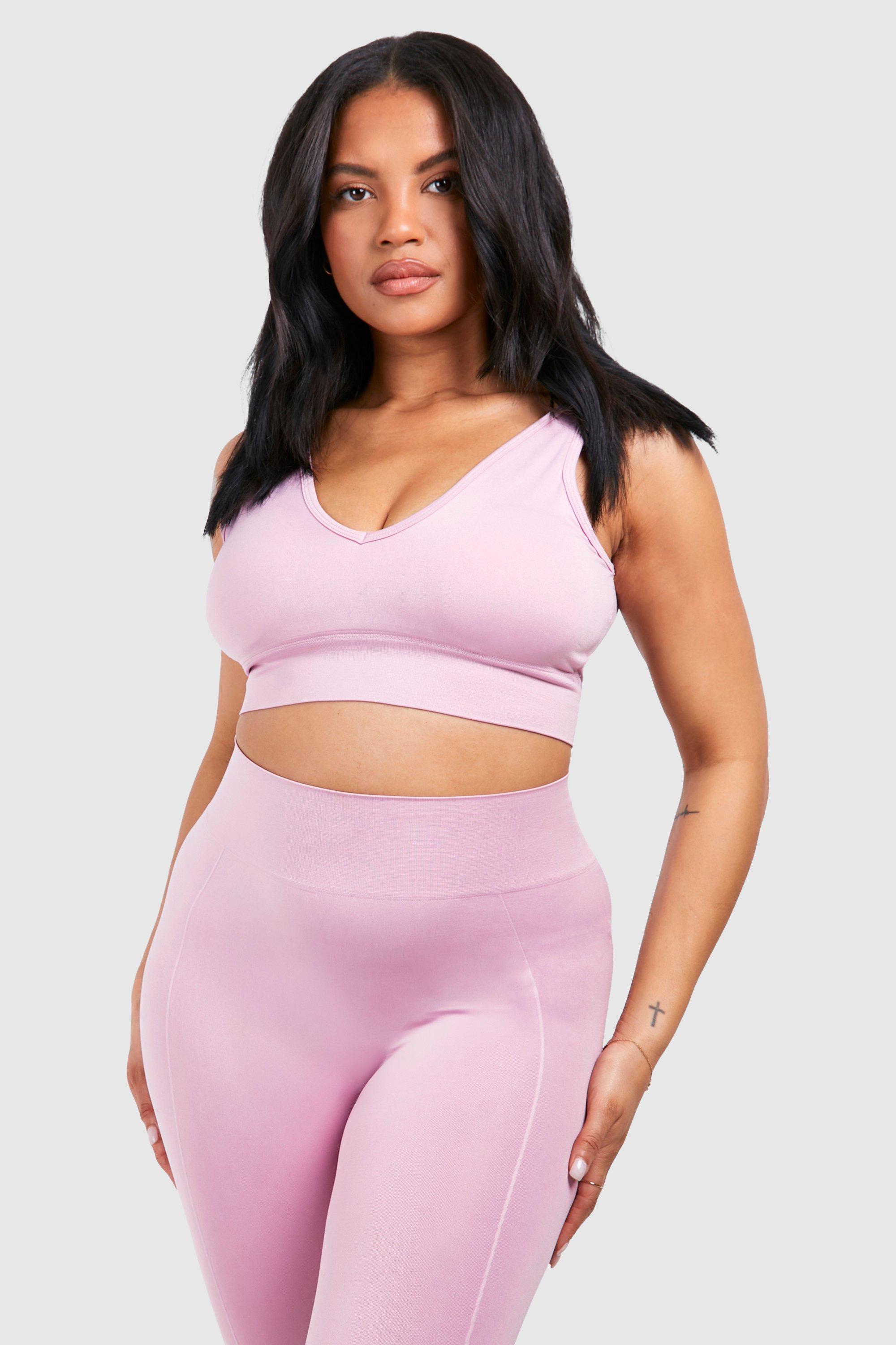 Womens Plus Supersoft Premium Seamless Padded Sports Bra - Pink - 20/22, Pink